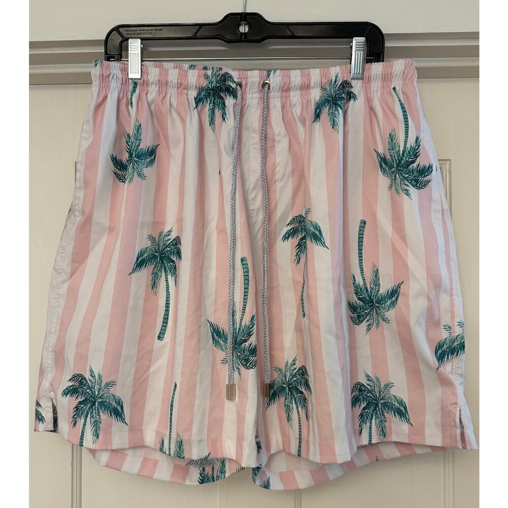 NWOT Kenny Flowers 8" Swim Trunks Palm Tree Pattern Size XXXL